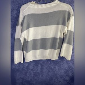 Grey and white sweater